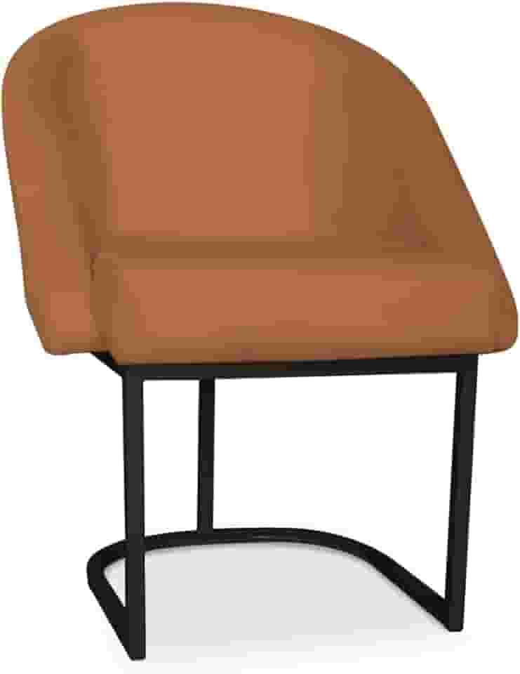 Poltrona Decorativa Lua Veludo Base Metal Preto - Design Moderno e Conforto para Sala, Quarto - JRC Móveis (TerraCota)