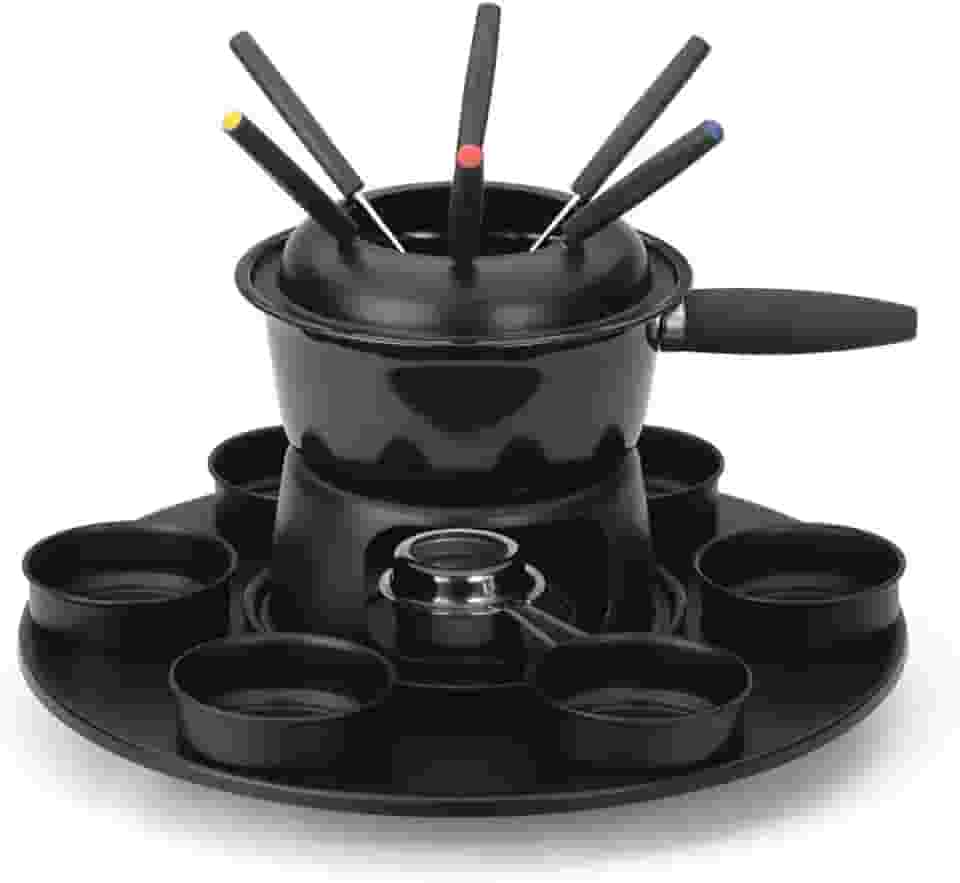 Conjunto para Fondue Forma Inox Lugano Carroussel Preto - 18 peças