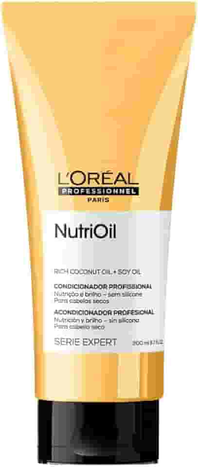 L'Oréal Professionnel Condicionador NutriOil para nutrição e brilho, enriquecido com óleo de coco, com textura leve e para todos os tipos de cabelo, 200ml