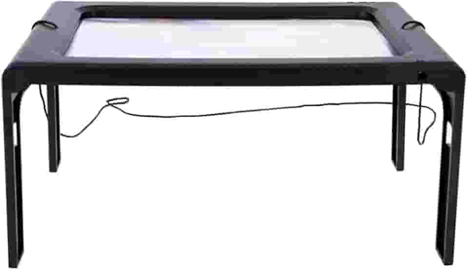 Generic Lupa grande com luz de LED, ampliador de leitura retangular portátil dobrável para mesa com iluminação de LED, lupa de leitura retangular portátil para baixa visão, idosos