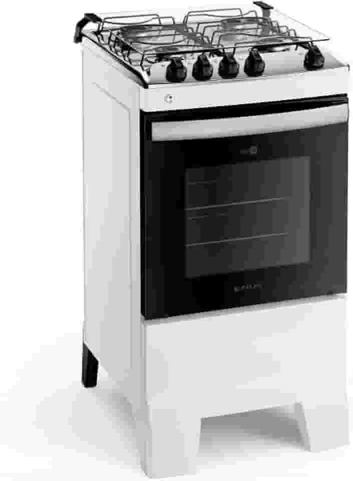 Fogão 4 Bocas Branco com Mesa Inox Atlas Agile Up Bivolt