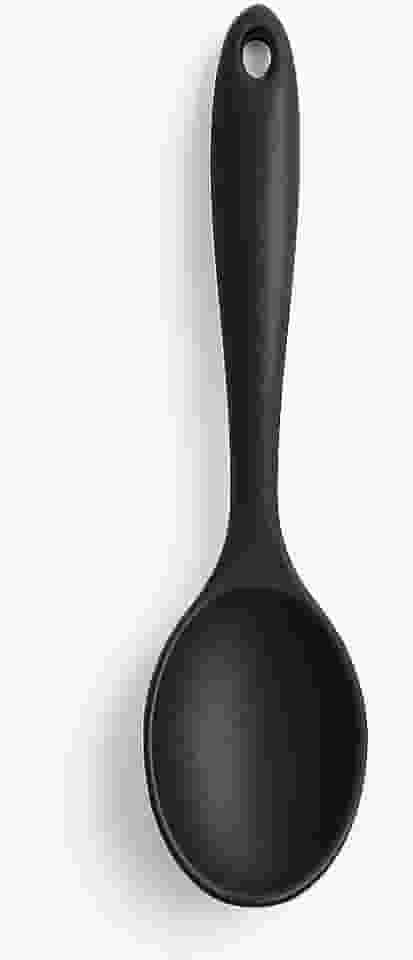 Colher de Silicone Premium, 27 x 6 cm, Resistente ao Calor, Não Risca Panelas, para Cozinha (Preto)