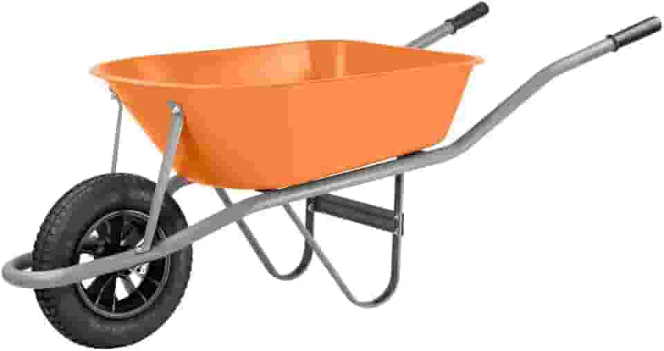 Carrinho de Mão, Caçamba Plástica Funda, Tramontina, 55 L, Braço Metálico