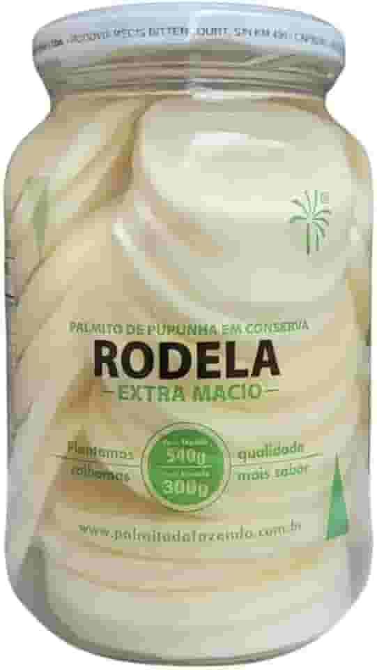 Palmito de Pupunha em Conserva em Rodelas, 550g, Não Contém Glúten, Extra Macio