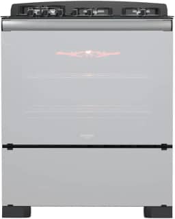 Fogão 5 Bocas Preto com Frente em Vidro Espelhado e Timer Digital Dako Diplomata Glass Grill Style Bivolt