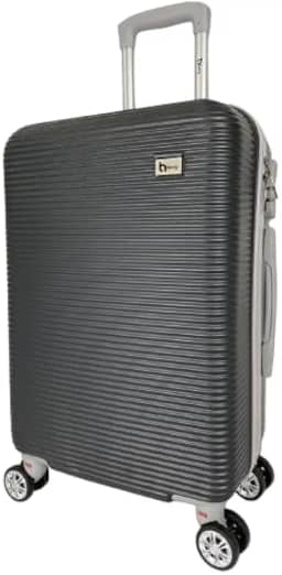 Mala de Viagem de Bordo com Rodinhas 360° ABS Resistente Compacta 18' Leve e Prática Design Elegante Tamanho Único Ideal para Viagens Curtas Conforto e Durabilidade Garantidos (Preto com Cinza)