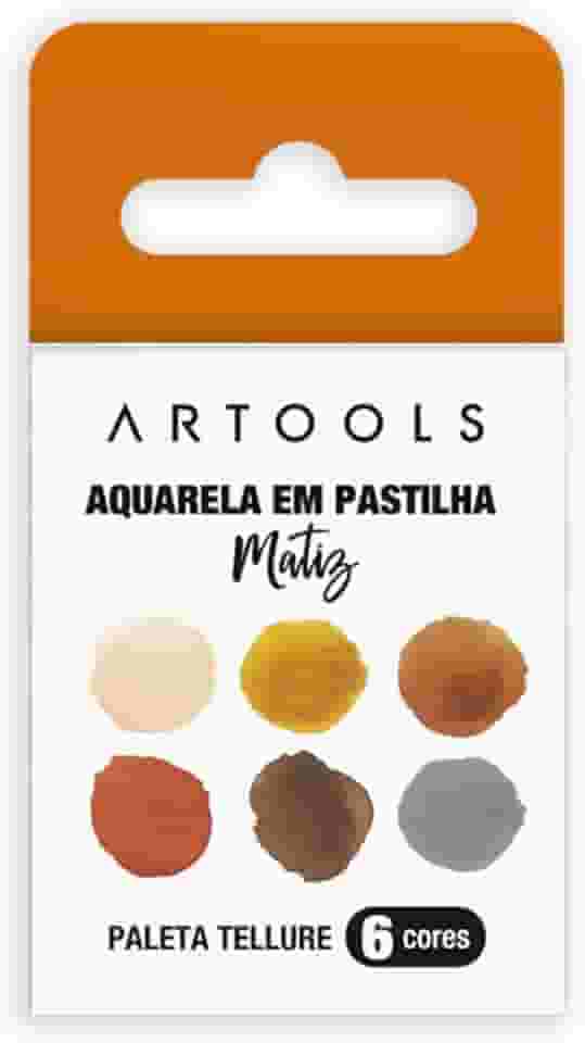 Aquarela em Pastilha Individual Matiz Artools Estojo 6 Cores Tons Terrosos