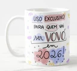 Caneca Uso Exclusivo De Quem Vai ser Vovó Revelação Gravidez