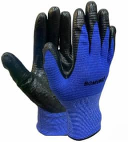 Luva de Proteção Multitato, Tamanho XL, Azul e Preta, Revestimento em PU, para Serviços Gerais e Manutenção BOM7107