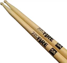 Par de Baquetas 5A Pro Fire Ponta de Madeira para Bateria/Spanking