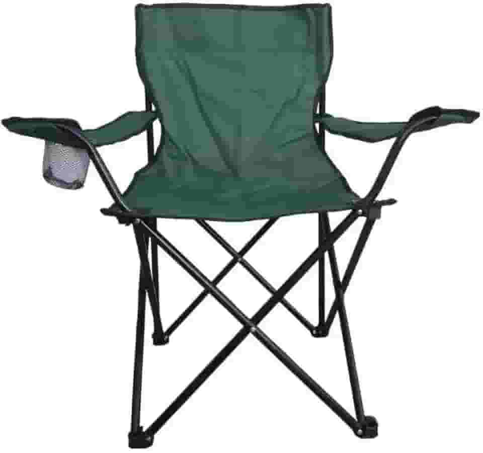 Cadeira Camping e Pesca Dobrável Com Porta Copos e Bolsa 120kg (Verde)