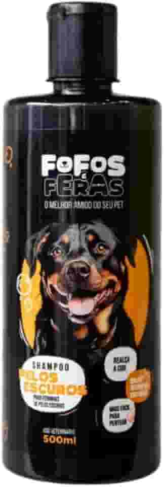 Fofos & Feras Shampoo para Pelos Escuros 500ml Para Cães e Gatos - Pelos macios e brilhosos