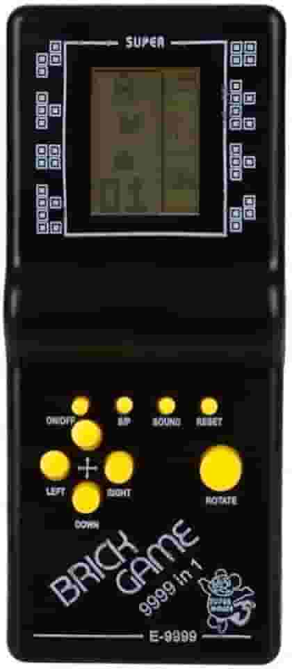 Super Mini Game Jogo 9999 em 1 Portátil A Pilha Estilo Retrô Anos 80 Nostálgico Cor Preto, Amarelo, Azul, Verde, Vermelho E Rosa Com Tetris, Frogger, Cobrinha, Corrida LINHA PREMIUM SYANG (PRETO)