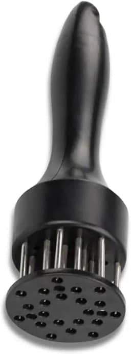 Amaciador Batedor De Carne Bife Com Furador Manual Aço Inox Churrasco Casa Buritis