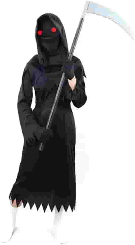 Fantasia Infantil Halloween Morte Com Foice + Óculos De Led