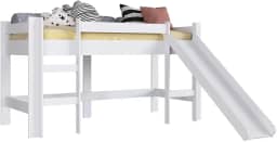 Cama Elevada com Escorregador Branco sem Cortina Lilies Móveis