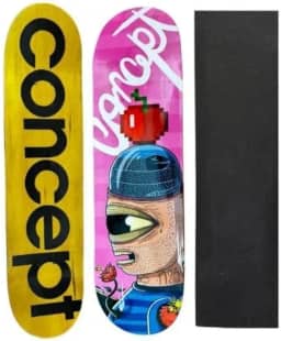 Shape De Skate Profissional Com Lixa Emborrachada - Concept Skateboards