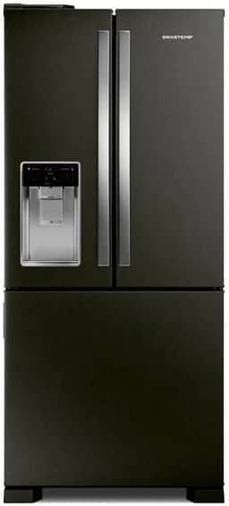 Geladeira Brastemp Eclipse Collection Frost Free Inverter French Door Água e Gelo na Porta 515 litros cor Black Inox - BRH85AE 220v