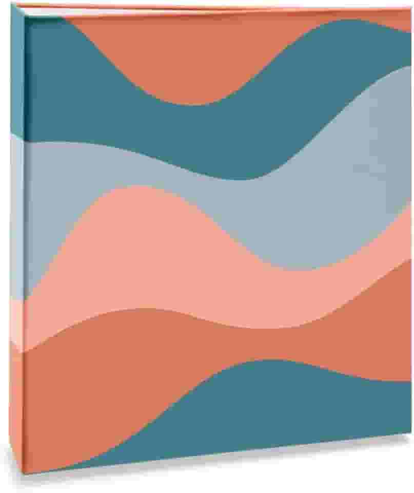 Álbum de fotos Ical, encadernação tradicional, para 200 fotos 10x15cm - envelope plástico transparente - linha Formas - modelo ondas marrom e azul - 347
