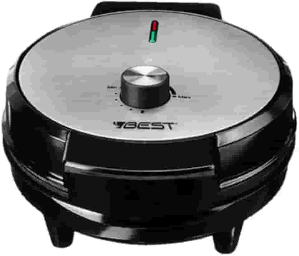 Maquina Waffles Elétrica Antiaderente Crepeira Omeleteira Inox Profissional Best INOX 1000W 127V