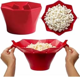 Pipoqueira de Silicone para Micro-ondas – Pipoca Quentinha, Saudável e Sem Óleo em Minuto.