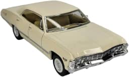 Miniatura Carrinho De Ferro chevrolet impala 1967 Abre a Porta Carro antigo de Coleção Metal (impala bege)