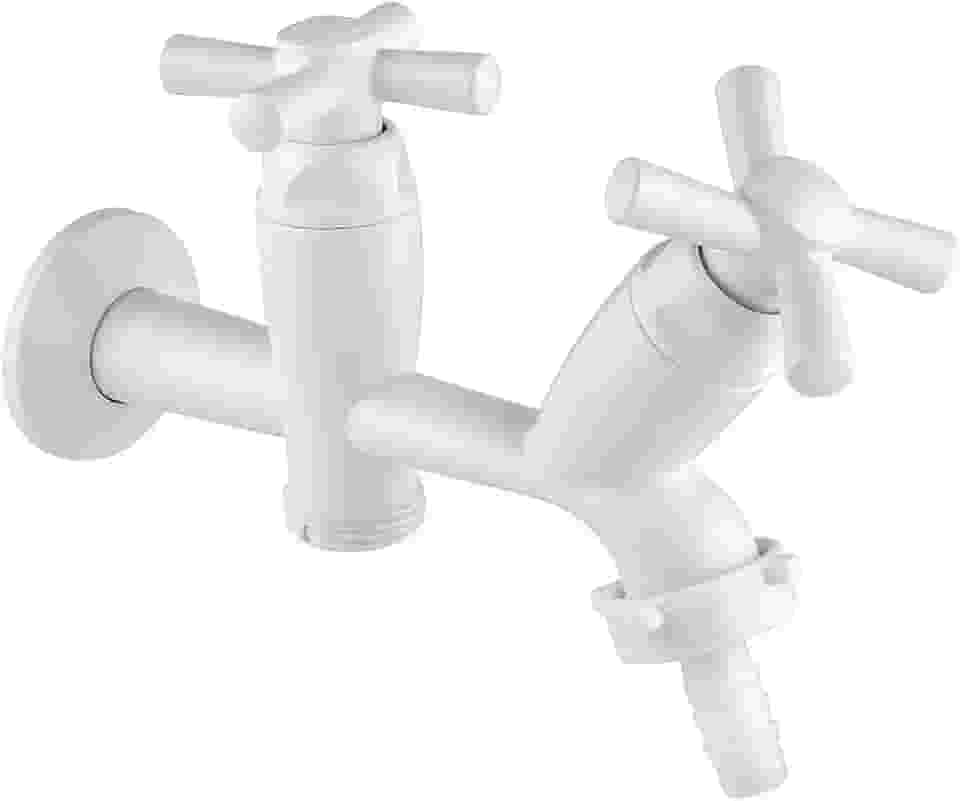 Torneira para Tanque e Máquina Cross 1/2''-3/4'' Branca - 300000453 - TIGRE - Torneira para Tanque e Máquina Cross 1/2''-3/4'' Branca - 300000453 - TIGRE