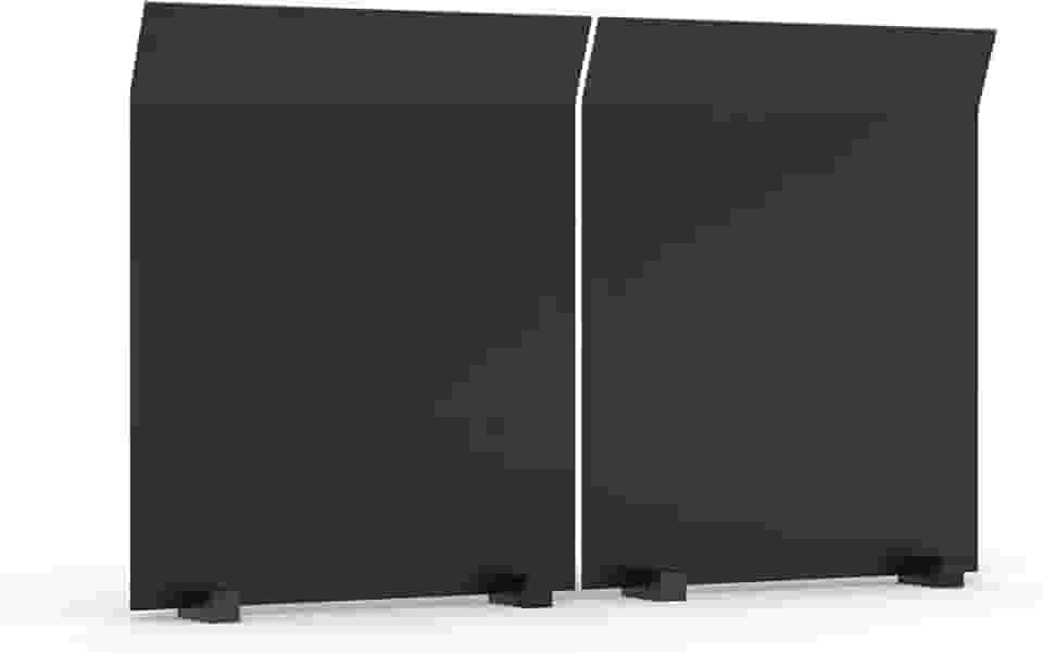 Flehomo Fireback ajustável com preto pintado, refletor de calor de lareira de ângulo flexível, proteção contra fogo, protetores térmicos, decoração clássica de lareira, 43 x 33 cm, 2 unidades, largura total máxima de 66 cm