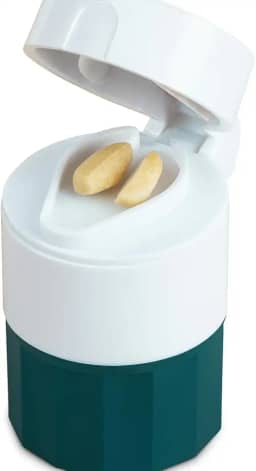 Porta Comprimidos Branco 3 em 1 amassador e cortador