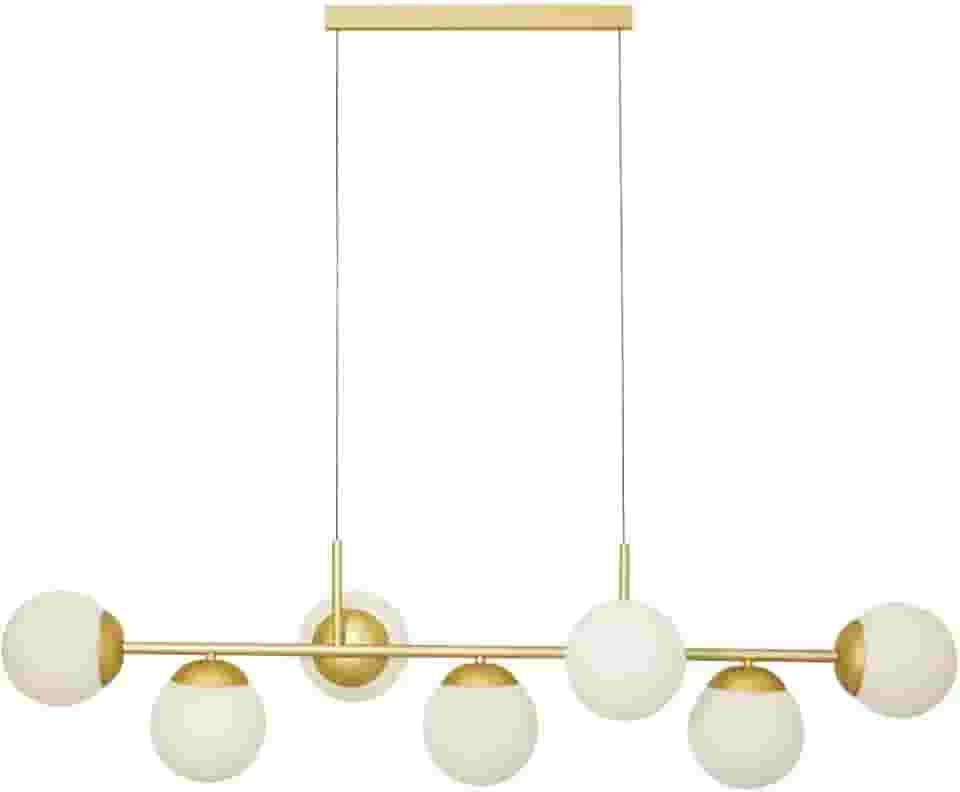 Lustre Pendente Jabuticaba 7 globos E27 Alumínio Dourado