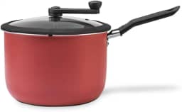 Brinox - Pipoqueira Antiaderente com Tampa de Vidro 4,2L - Cereja