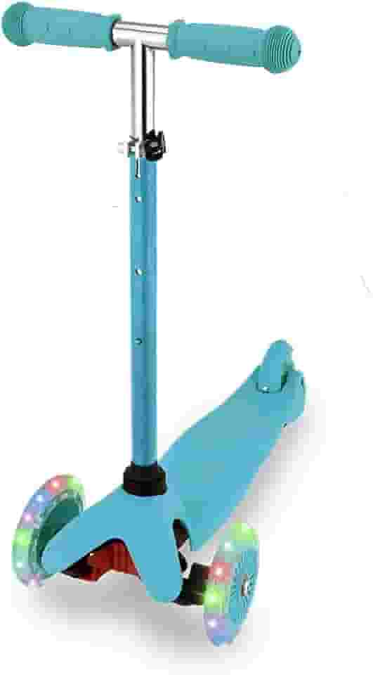 Patinete Azul c Rodas de LED Infantil Altura Ajustável 3 Rodas