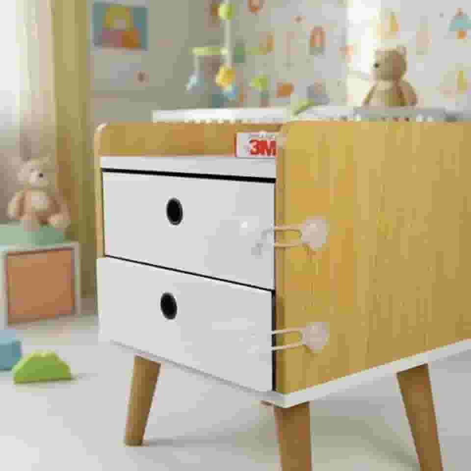 10 Travas de Gavetas Transparente - Fixação 3M