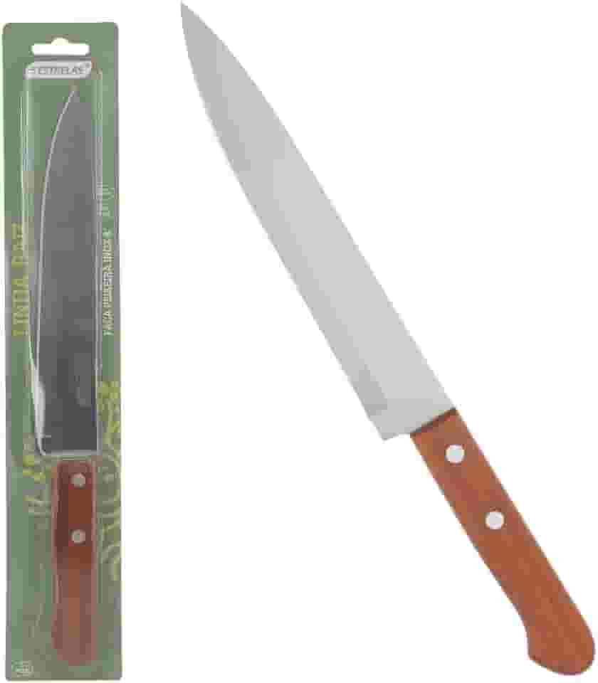 Faca Peixeira Inox 8" Linha Raiz com Cabo de Madeira e Aço Inox – Ideal para Limpar e Filetar Peixes | Uso Profissional e Doméstico