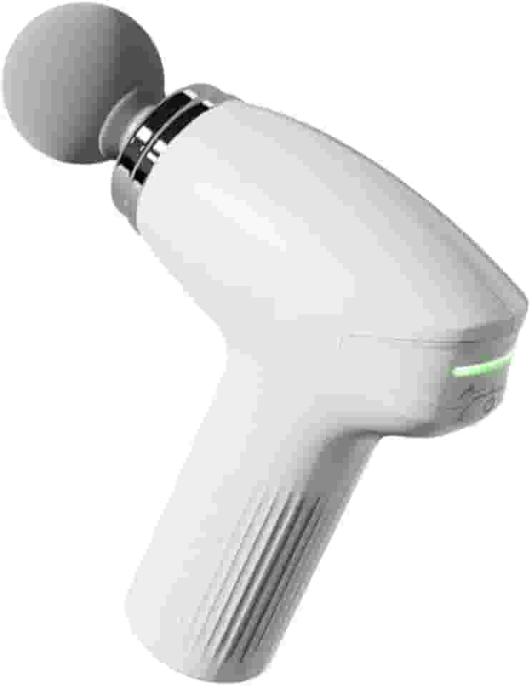 Massageador Muscular Elétrico Profissional Tipo Pistola – Recarregável, 6 Velocidades, 5 Ponteiras, Alívio Miofascial – Ideal para Atletas – Até 2h de Uso (Cores Variadas)