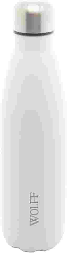 WOLFF - Garrafa Térmica de Aço Inox Branca com Parede Dupla - 500ml - Linha Ice