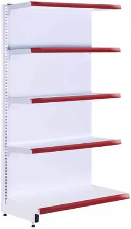 Gôndola Prateleira Supermercado 5 Níveis 40x30 New Plus 1,70 Parede Continuação Vermelho Sa Gôndolas