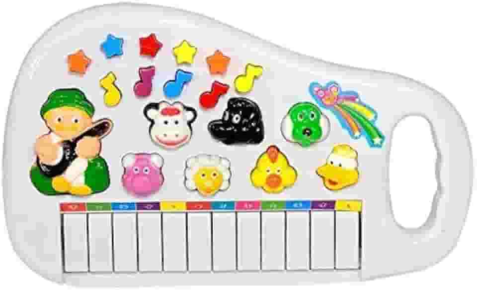 Piano Teclado Musical Bichos Infantil Sons Eletronicos
