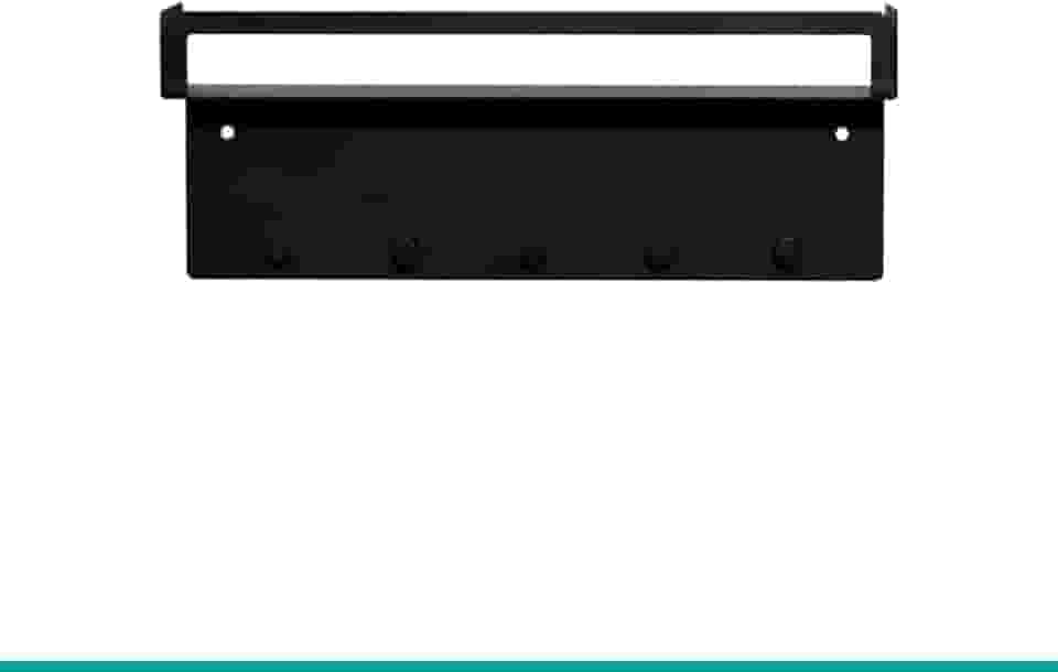 Porta Chaves, Chaveiro Organizador, Gancho, Porta-chaves, Prateleira de parede, preto, 10x26cm - GEGUTON