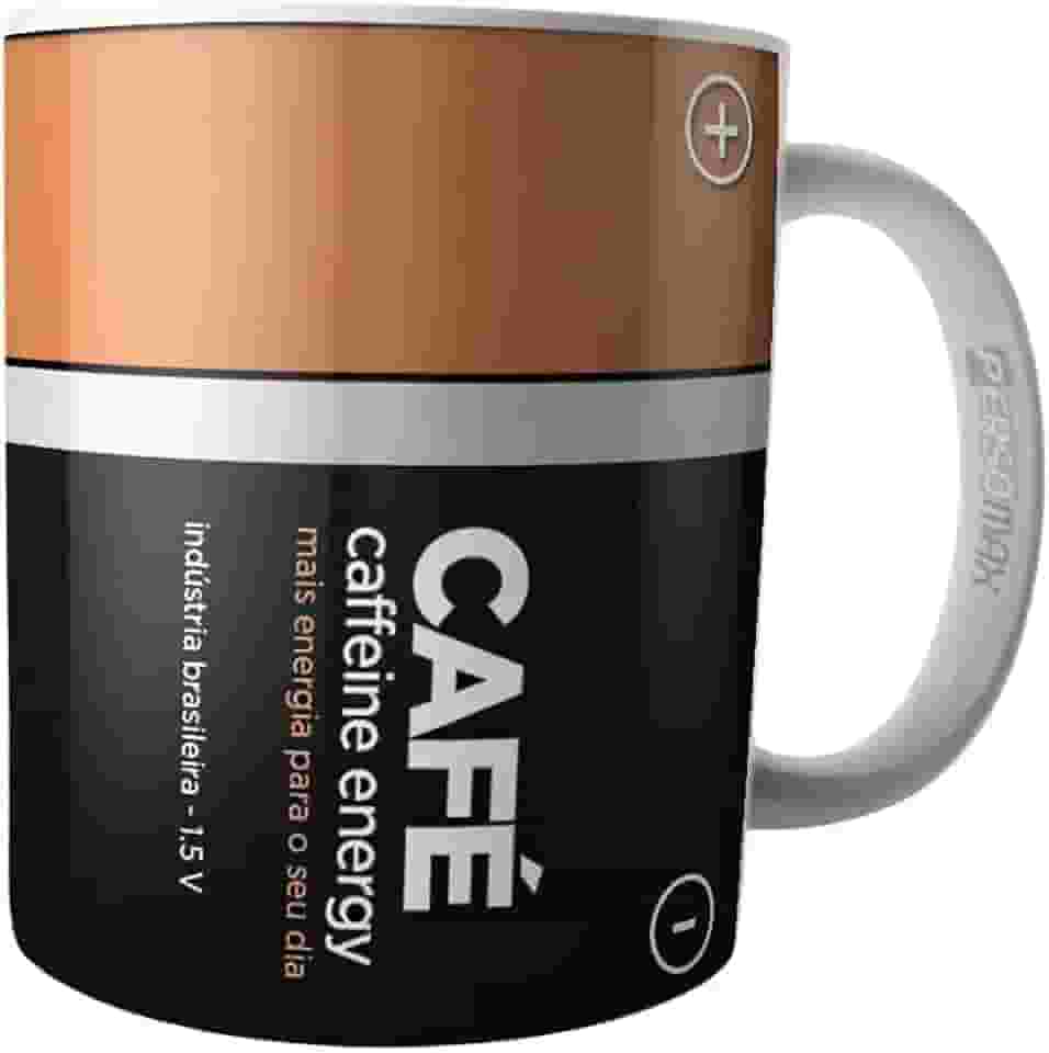 Caneca Café Pilha Caffeine Energy Geek Nerd Humor Meme