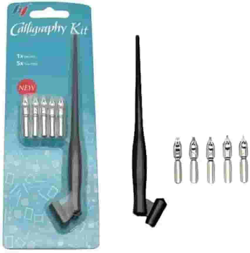 Kit Cabo Oblíquo Para Caligrafia Artística + 5 Bicos De Pena