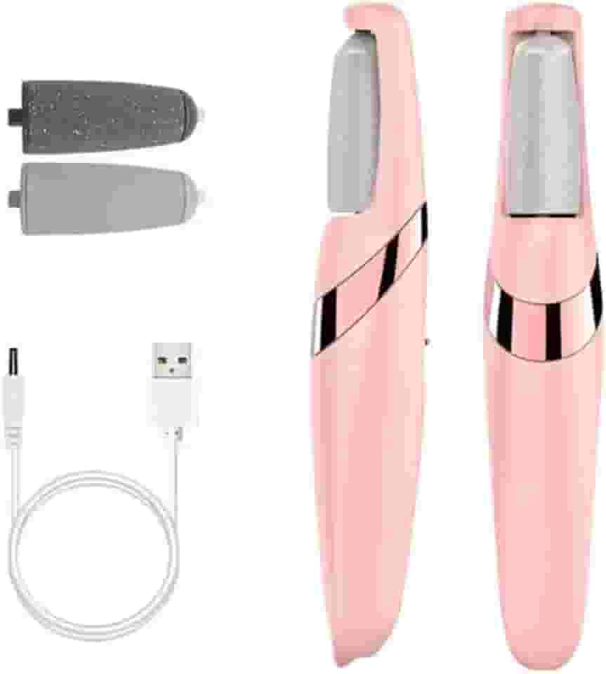 Top Lixa de Pé Elétrica Recarregável Removedor de Calos com 2 Velocidades, Lanterna LED, Lixa Extra, Design Ergonômico Portátil Spa dos Pés Raspador Elétrico USB Rosa Para Pés Suaves e Macios