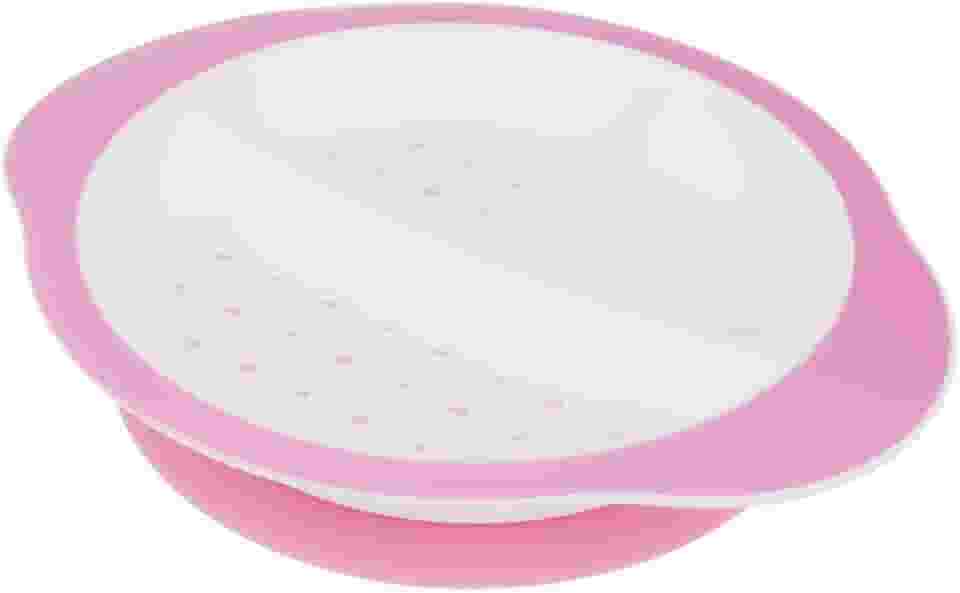 Pimpolho prato com divisória e ventosa rosa/branco