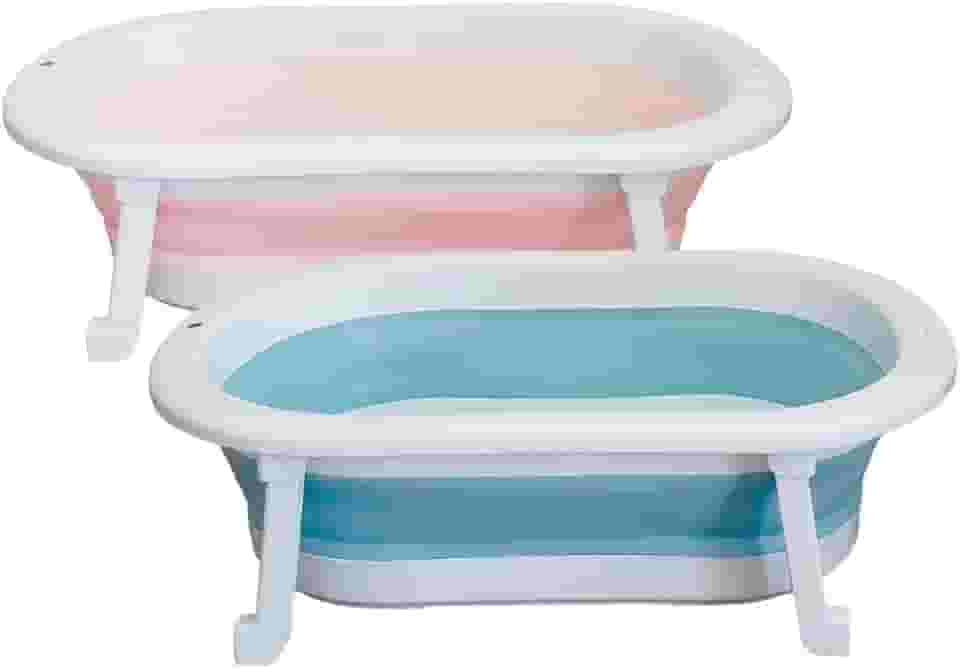 Banheira Retrátil Dobrável Em Silicone De Bebe (Rosa)