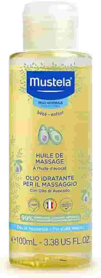 Mustela Óleo de Massagem - Hidrata a pele dos bebês, 99% de ingredientes de origem natural, 100ml, Mustela Bebê e Criança, 100 ml