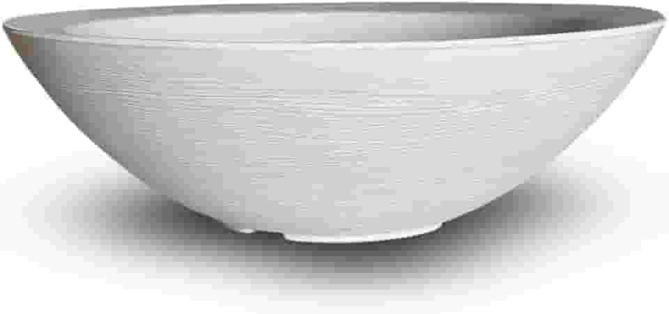 Vaso Bacia Grande Polieitleno Decorativo Planta Rosa do Deserto Cactos Suculentas N4 (Branco)