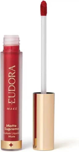 Eudora Batom Líquido Matte Supreme, Vermelho Âmbar, 4ml, Longa Duração