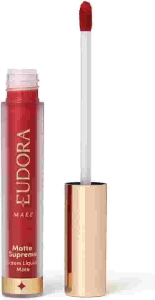 Eudora Batom Líquido Matte Supreme, Vermelho Âmbar, 4ml, Longa Duração