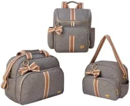 KIt Bolsas Maternidade Mochila Bolsa grande e pequena 3 peças