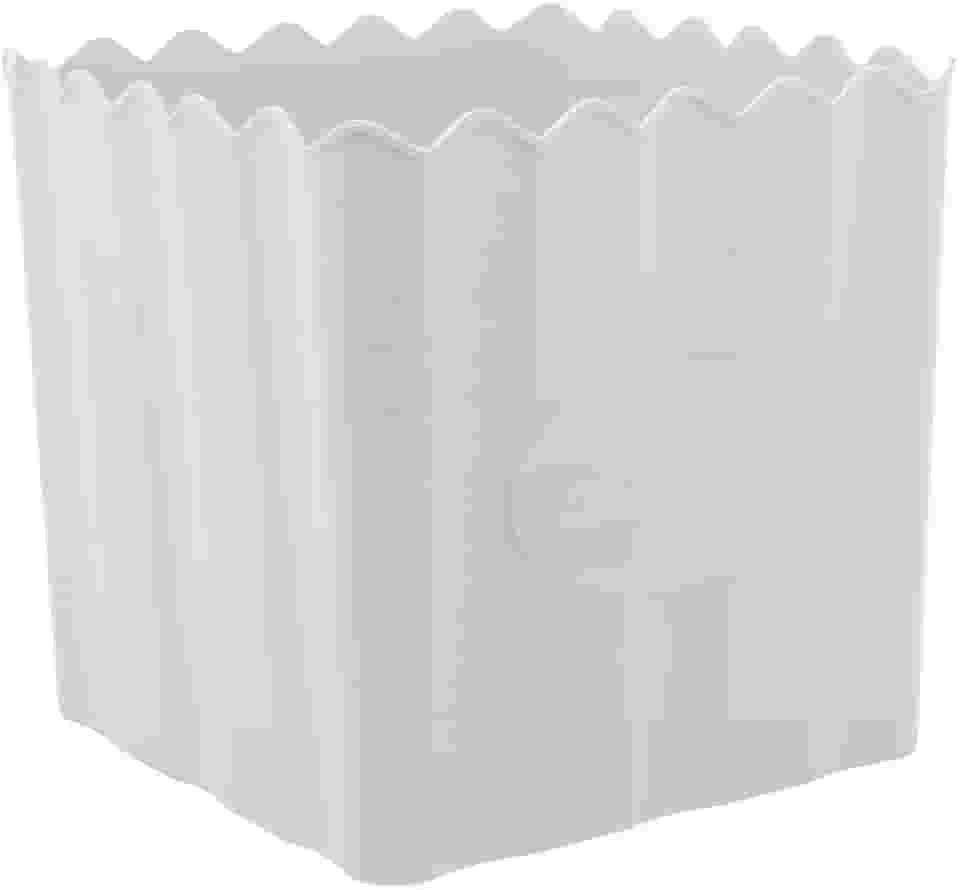 LYOR - Balde de Pipoca de Bambu e PP Branco 16cm x 16cm